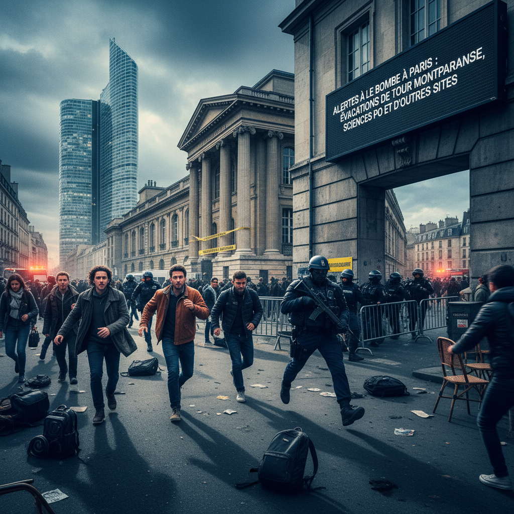 Alertes à la bombe à Paris : Évacuations de la tour Montparnasse, Sciences Po et d'autres sites