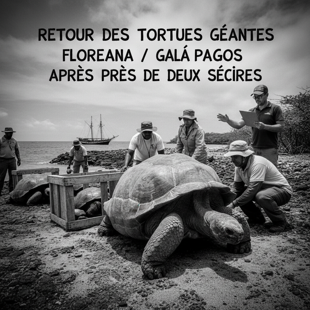 Retour des tortues géantes sur l'île de Floreana aux Galapagos après près de deux siècles