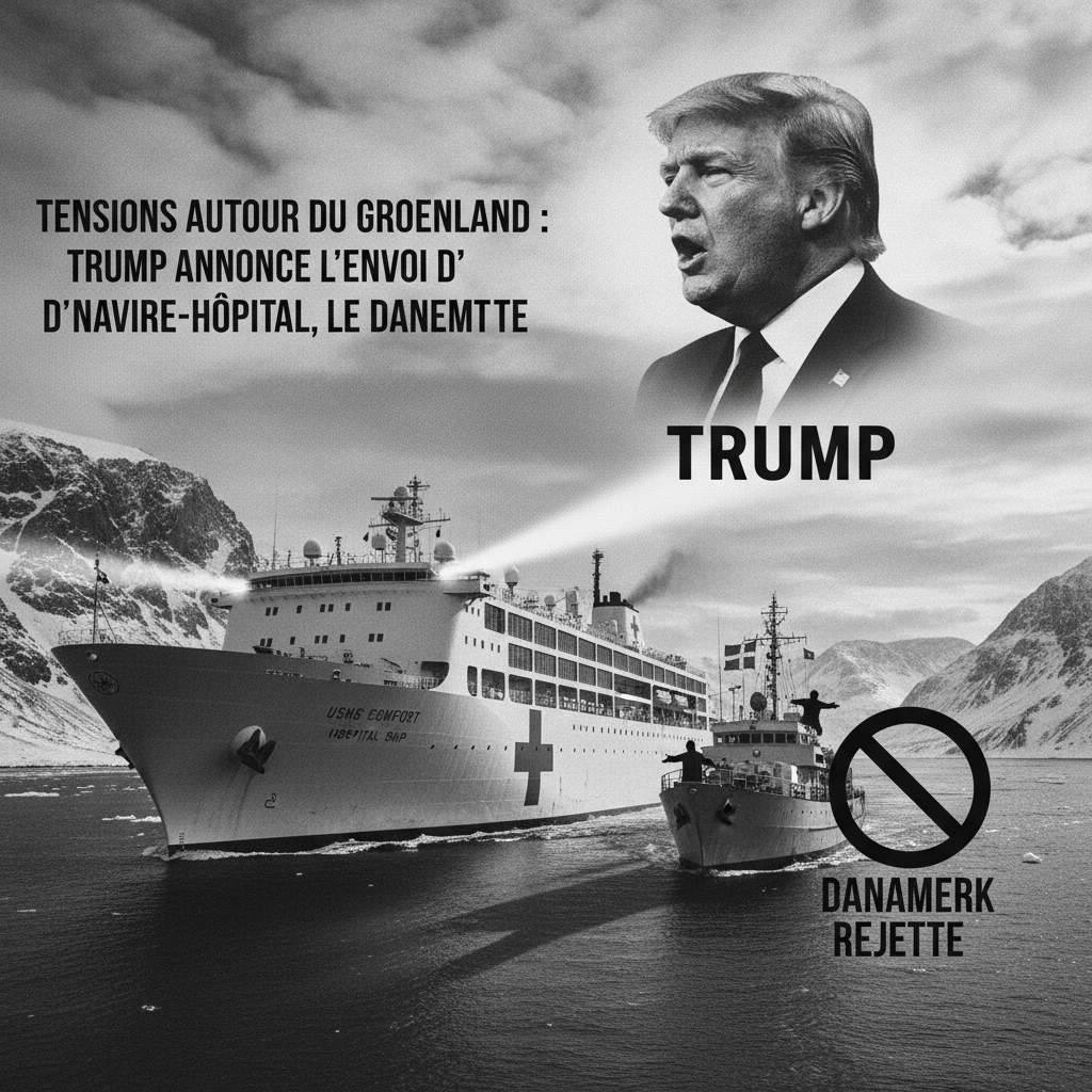 Tensions autour du Groenland : Trump annonce l'envoi d'un navire-hôpital, le Danemark rejette