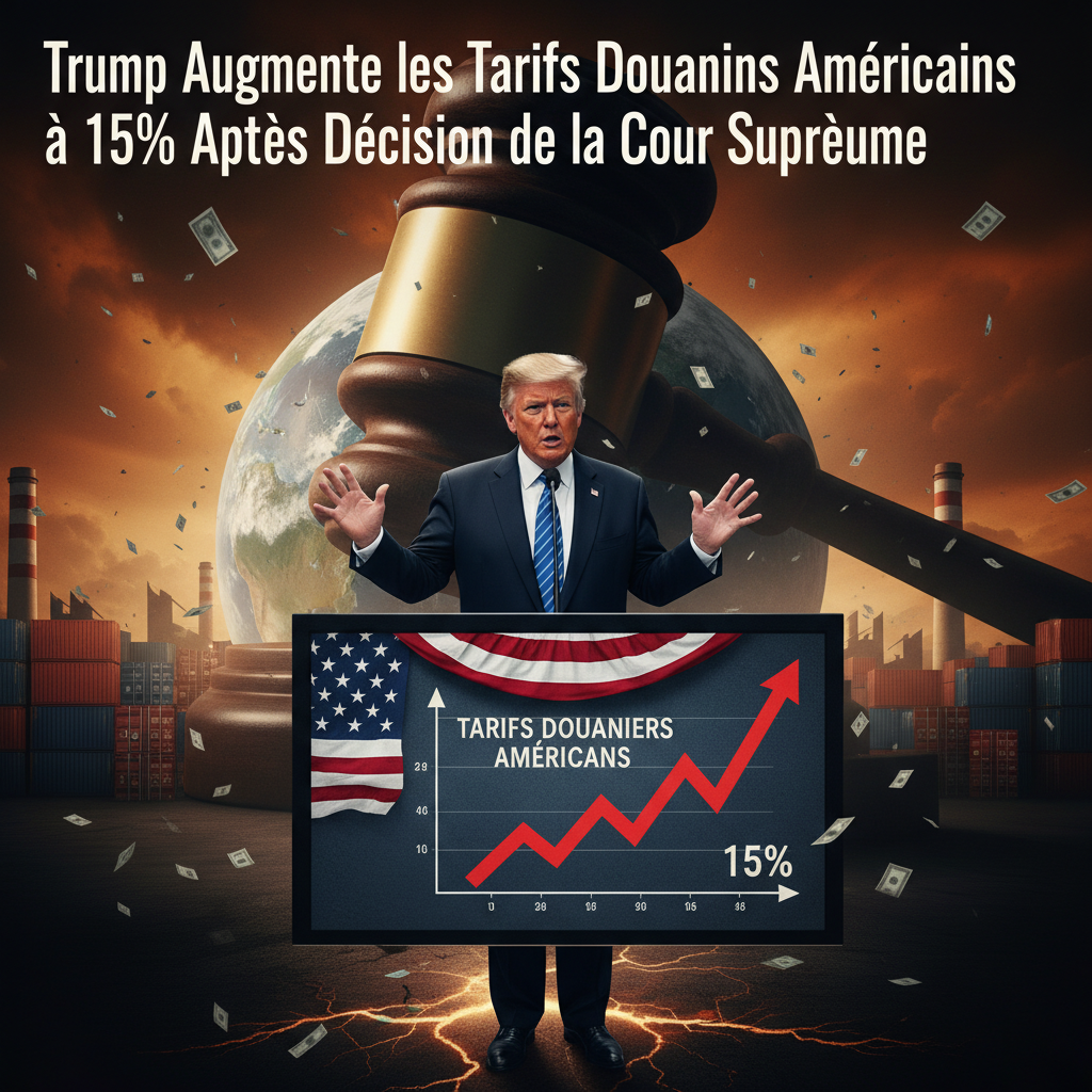 Trump Augmentera le Tarif Douanier Américain à 15% Après Décision de la Cour Suprême