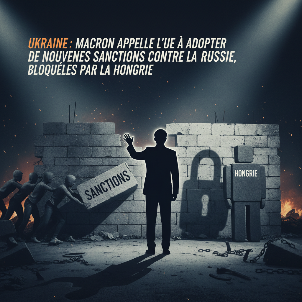 Ukraine : Macron appelle l'UE à adopter de nouvelles sanctions contre la Russie, bloquées par la Hongrie