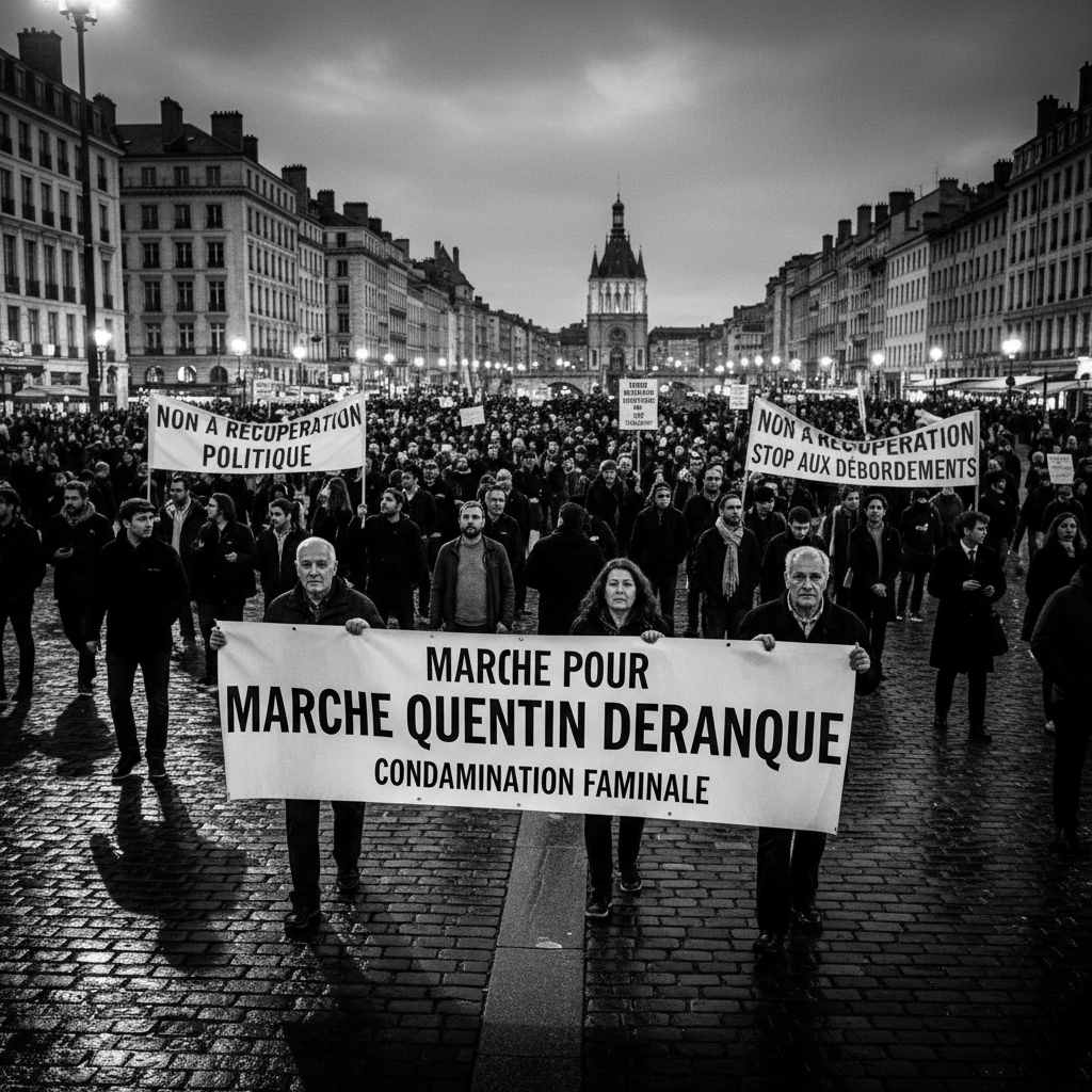 Marche pour Quentin Deranque à Lyon : Condamnation familiale de la « récupération politique » et des « débordements »
