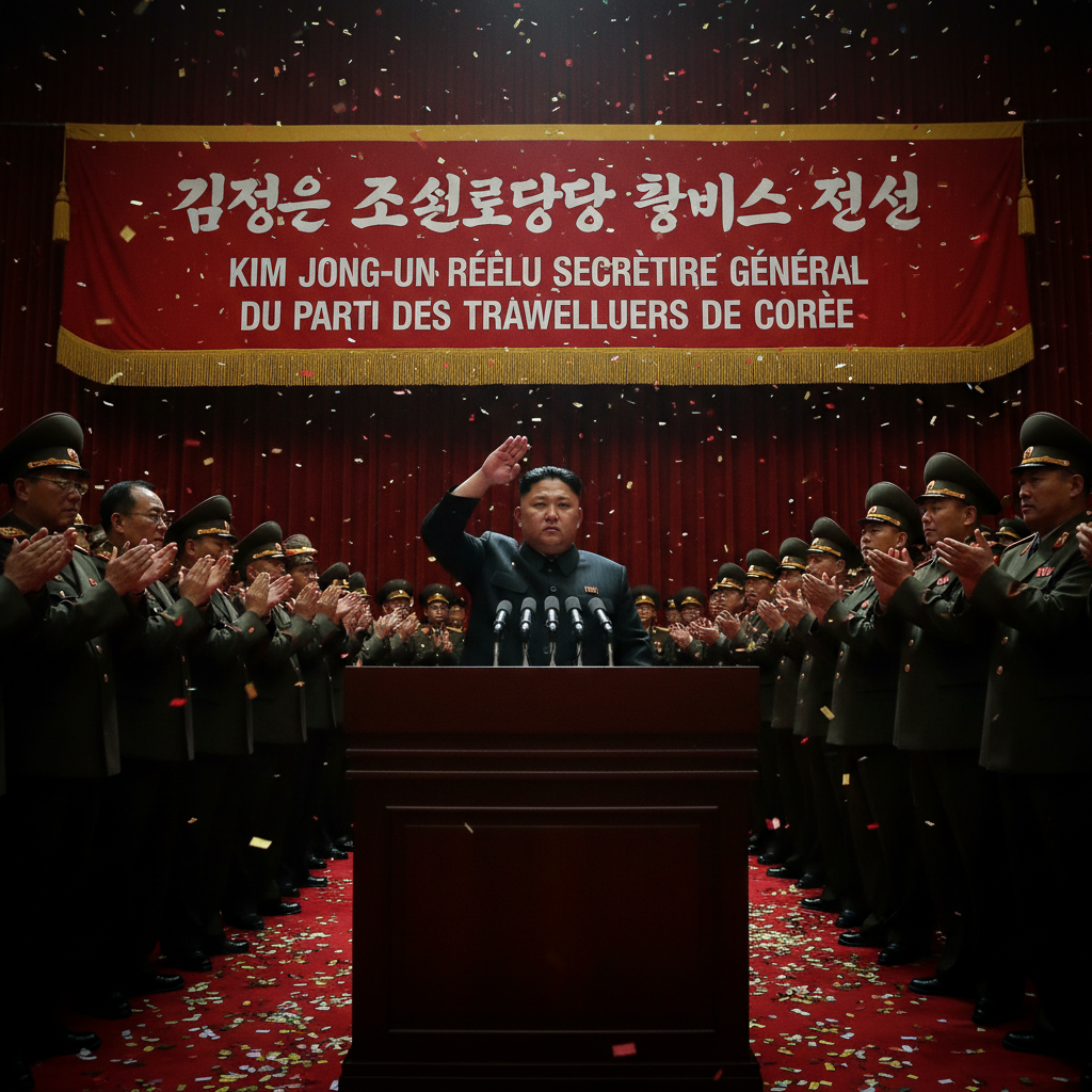 Kim Jong-un Réélu Secrétaire Général en Corée du Nord