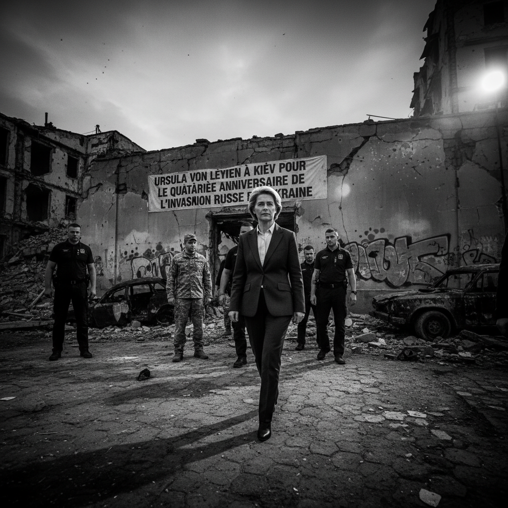 Ursula von der Leyen à Kiev pour le quatrième anniversaire de l'invasion russe en Ukraine