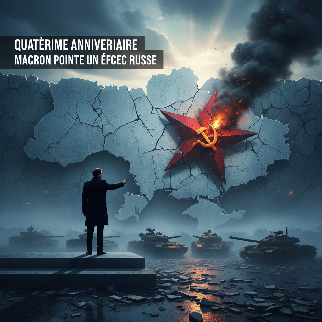 Quatrième anniversaire de la guerre en Ukraine : Macron pointe un échec russe