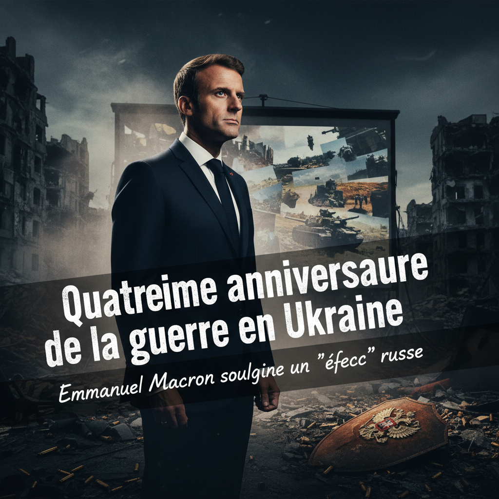 Quatrième anniversaire de la guerre en Ukraine : Emmanuel Macron pointe un "échec" russe